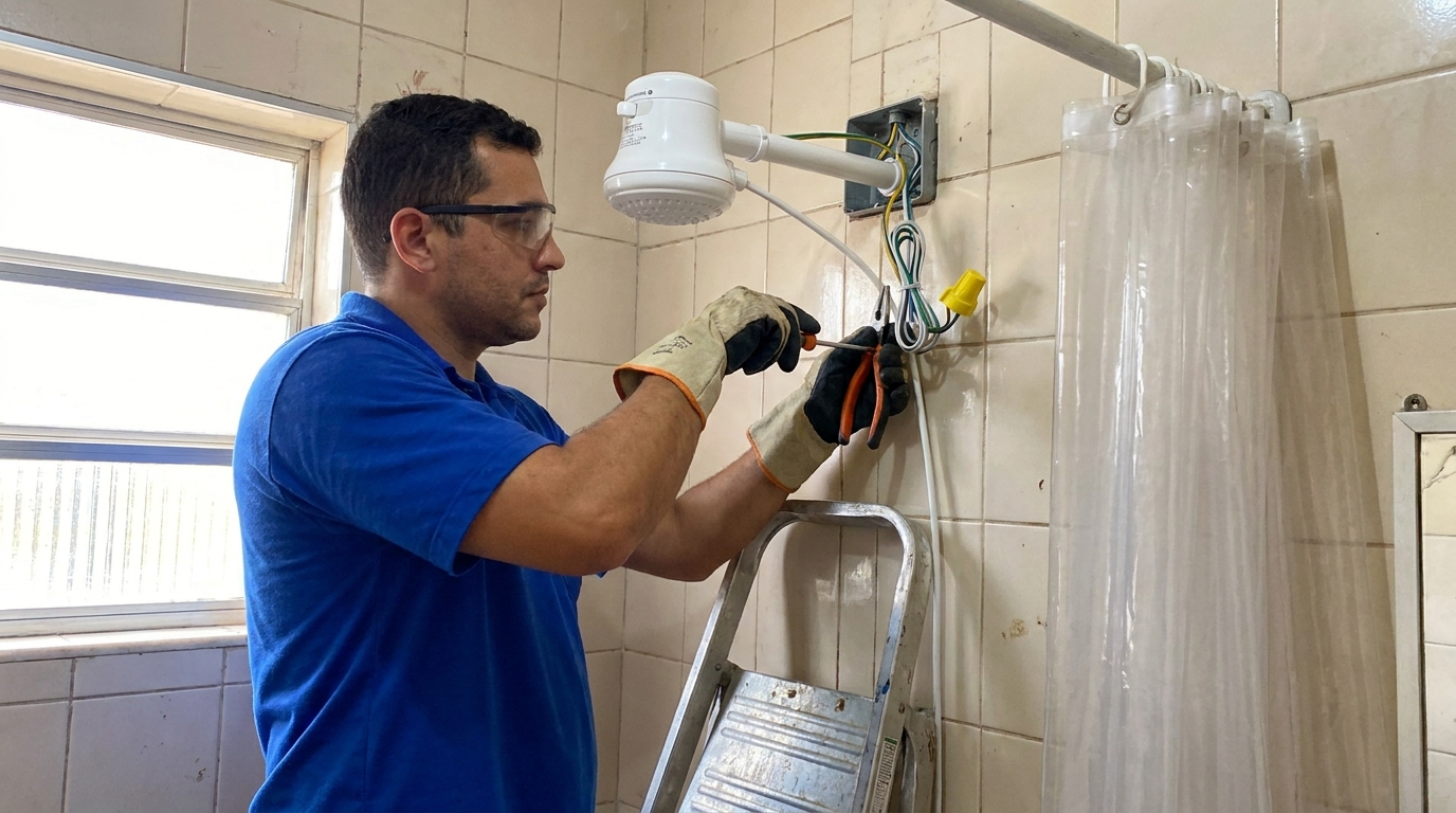 Instalacao de chuveiro eletrico residencial em Belém‑PA